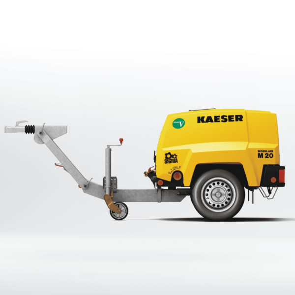 MOBILAIR M20 de KAESER diseñado para accionar martillos neumáticos de 18 kg, adecuado para tareas de demolición y perforación